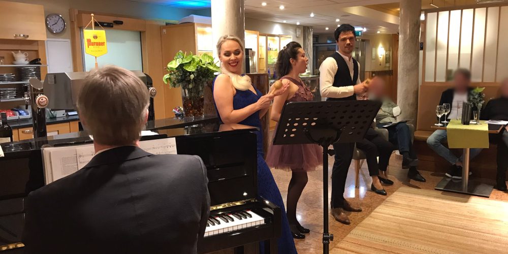 Operette im Hotel Triest, Sänger und Pianist Operette im Hotel Triest, Sänger und Pianist
